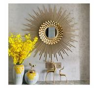 SYLUOQP 3D Miroir Murale Rond Soleil pour Decoration Mural décoratif Miroir Doré,Cadeau Femme et Maman,60cm