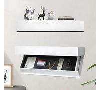 SYLUOQP Étagère de Conception avec Compartiment Secret, en Bois avec Compartiment caché, étagère Murale Moderne cachée pour la Maison, Le Bureau, Le Salon, la Chambre,Blanc