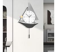 SYLUOQP Horloge Moderne à Grande Grandeur, créativité Minimaliste Style de voilier Horloges murales décoratives avec Pendule, sans bruits de tiques pour décoration de la Chambre,53 * 30cm