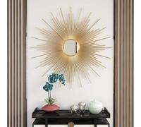 SYLUOQP Miroir décoratif Soleil Or, 60 cm / 70 cm / 80 cm de Grand Miroir Mural décoratif Rond, Miroir Mural décoration Murale décoration décoration de Soleil,60cm