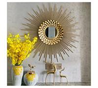 SYLUOQP Miroir Mural en Forme de Soleil Miroir décoratif Grand Miroir Rond Mural métal doré pour Le Salon Couloir de Couloir,27.6in