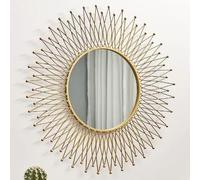 SYLUOQP Miroir Mural Rond 3D Round Sun pour décoration Murale décorative Miroir doré, Cadeau de Femme et de mère, 80 * 80cm,A