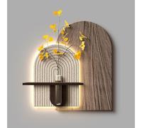 SYLUOQP Peintures murales suspendues Décor en grès Peinture d'art Mural, Peinture décorative de Paysage de Hall d'entrée créative de 20 Pouces, Peinture Murale à Suspendre avec lumière LED(Black)