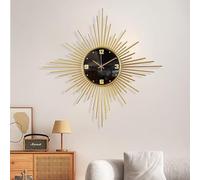 SYLUOQP Wall Watch Gold, 70 cm Boho Sunflower sans tiques Bruits de bruits Horloge Murale, Petite Horloge Murale analogique à Batterie en Silence, décoration Horloge Murale analogique