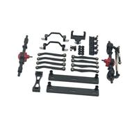SylvaLexis 1/16 Rc Metal Upgrade Set with Steering Servo Mount,Noir | convient pour C64 crawler, essieux avant et arrière, liens de longueur et de courtes, monts de frein, installation DIY facile