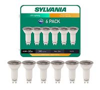 SYLVANIA 0026585 Lot de 6 ampoules LED à col long GU10 36° Blanc chaud 3000 K 5 W