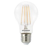 SYLVANIA Ampoule LED, culot E27, 806 lumens, Homelight (2700 Kelvin), puissance 7 W, durée de vie de 15 000 h, diamètre 64 mm, longueur 140 mm, piston transparent, 1 pièce