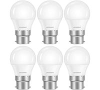 SYLVANIA G45 Lot de 6 mini ampoules LED givrées B22 5 W 470 lm Blanc chaud 2700 K