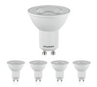 SYLVANIA Lot de 5 ampoules LED GU10 blanc chaud 4 W - Remplace 50 W - 3000 K - Spot 345 lm - Angle d'éclairage 36°