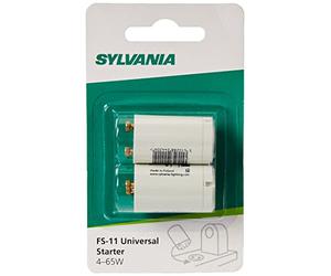 Sylvania SYL0024425 Lot de 2 starters 4/65 watts- FS 11 Universelle, Aluminium, Blanc