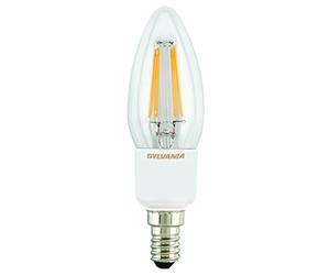 Sylvania Toledo 0027292 Rétro Compatible avec variateur d'intensité Bougie Lampe LED, verre, Home clair, E14, 4,5 watts