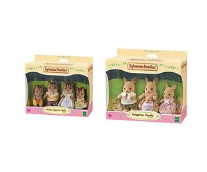 SYLVANIAN FAMILIES - 4172 Famille Ecureuil Roux - Gris & 5272 - Famille Kangourou - Poupees et Accessoires