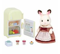 SYLVANIAN FAMILIES - 5014 - Set Maman Lapin Chocolat et Réfrigérateur avec Accessoires - Pour Enfants dès 3 Ans