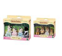 Sylvanian Families - 5181 - Famille Chat Bicolore - Mini Poupée & 4172 Famille Ecureuil Roux - Gris