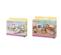 Sylvanian Families-5286 Set Salle De Bain, 5286, Multicolore & La Cuisine aménagée Mini-poupées et Accessoires, 5341, Multicolore