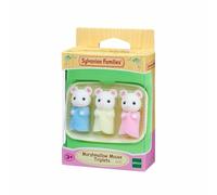 Families-5337 Sylvanian Families Famille Sylvanian 5337 Les triplés Souris Marshmallow, Multicolore