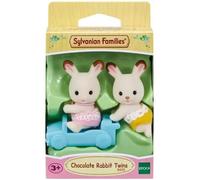 Sylvanian Families Figurines Les jumeaux Lapin Chocolat Marron avec locomotive