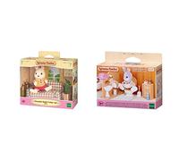 SYLVANIAN FAMILIES - Chocolat Père avec canapé & 5020 - Ensemble Toilettes - Mini-Poupée