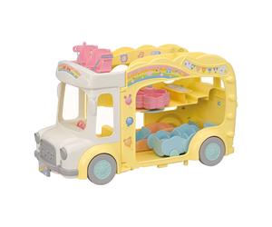 Sylvanian Families Coffret de Jeu Autobus de Crèche Amusant Arc-en-ciel
