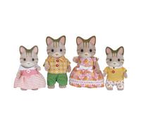Sylvanian Families – Set 4 figurines La famille Chat Tigré 5180, animaux miniatures 3 ans et +
