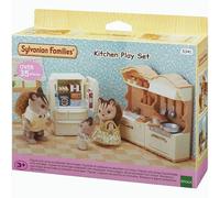 Sylvanian Families – Cuisine aménagée 5341 – Set + de 35 accessoires, figurines animaux, 3 ans et +