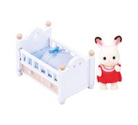 Le bébé lapin chocolat et son lit Sylvanian Families