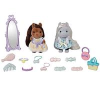 Sylvanian Families - Figurines prêt à jouer Le Salon Coiffure 5650 - Amies Poney, kits de coiffure