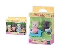 SYLVANIAN FAMILIES - Le Village - La Famille Chat Persan - 5455 - Jumeaux et Bébés - Mini Poupées & Le Village - Les Jumeaux Chat Persan - 5457 - Jumeaux et Bébés - Mini Poupées