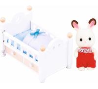 Sylvanian Families Schokoladenhasen Baby mit Babybett, Spielfigur, Figur, Spielzeug, Kinder, 5017