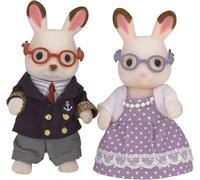 Sylvanian-Les Grands-Parents Lapin Chocolat Families Mini-poupées et Figurines, 5190, Multicolore, Norme & 5019 - Semi Lit Double - Poupées et Accessoires - Sylvanian