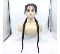 Sylvia Perruque synthétique extra longue de 91,4 cm, 2 tresses, aspect naturel, avec cheveux de bébé, pour femme, résistante à la chaleur