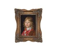 Sylvia's Shop Petit cadre photo antique 2,5 x 3,5 cm, mini cadre photo décoratif vintage, affichage de table et à suspendre, galerie photo Art déco de la maison, bronze doré