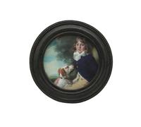 SYLVIA'S SHOP Petit cadre photo rond vintage - 7,6 x 7,6 cm - Mini cadre photo antique noir et gris - Pour décoration murale et décoration murale - Galerie de photos à l'ancienne