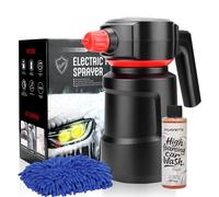 Sylvonette Pulvérisateur électrique à mousse - Pulvérisateur à pompe sans fil de 2 L alimenté par batterie avec protection intelligente, canon à mousse avec savon de lavage de voiture de 125 ml pour