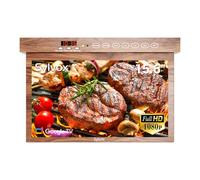 SYLVOX 15.6” TV de Cuisine Rabattable 90°, 1080P, Smart Google 12V Mini Télévision Rotation 360° | DVB-C/S2/T2 | Wi-FI | Bluetooth | Partage d'écran pour Cuisine, Camper, Chambre - Bois