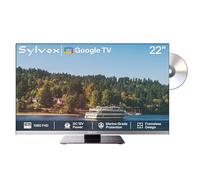 SYLVOX 22" Google 12V TV pour Bateau, Lecteur DVD Intégré - 1080P FHD | Adaptateur 12V, Large Tension 100-240V, DVB -T2/S2, HDMI/USB,WiFi, Idéal pour Bateau Camping,Voyage,Caravane