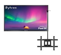 SYLVOX 32 Pouces Smart Google TV Extérieur et Support Plafond à écran- 1080P FHD, 1500 Nits Outdoor TV Étanche IP55, DVB-S2/T2, WiFi pour Terrasse, Jardins, Espaces Extérieurs (Pool SE 2025)