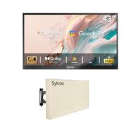 SYLVOX 43 Pouces TV Extérieur avec Housse - 4K UHD Luminosité 1000Nits, Smart Google Outdoor TV Étanche IP55, Dolby Audio, Wi-FI, Google Assistant (Deck Pro 2.0)