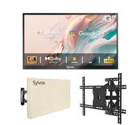 SYLVOX 43 Pouces TV Extérieur avec Housse et Support Mural pour Téléviseur - 4K UHD Luminosité 1000Nits, Smart Google Outdoor TV Étanche IP55, Dolby Audio, Wi-FI, Google Assistant (Deck Pro 2.0)