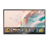SYLVOX 43 Pouces TV Extérieur, Smart Google Télévision Étanche IP55, 4K UHD 1000 Nits, DVB-T2/S2/C, HBBTV, WiFi, Google Assistant, Outdoor Téléviseur pour Pool, Jardins, Terrasse (Deck Pro 2.0)