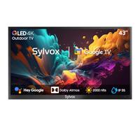 SYLVOX 43" Smart Google TV Extérieur, 4K UHD QLED 2000 Nits - Étanche IP55