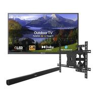 SYLVOX 43" TV Extérieur avec Housse et Barre de Son Étanche & Support Mural - QLED 4K UHD 1000Nits, Smart Google Outdoor TV Étanche IP55 pour Pool/Jardins/Terrasse (Deck Pro 2.0 QLED)