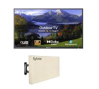 SYLVOX 43" TV Extérieur avec Housse, Smart Google Outdoor Television Étanche IP55-4K UHD QLED 1000 Nits, DVB-T2/S2/C, WiFi, Google Assistant, pour Pool, Jardins, Terrasse (Deck Pro 2.0 QLED)