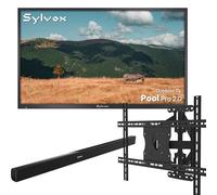 SYLVOX 43" TV Extérieur avec Housse & Support Mural pour Téléviseur & Barre de Son Étanche, 4K UHD 2000Nits for Outside, Smart Google Outdoor TV Étanche IP55, Dolby Atmos et Assistant(Pool Pro 2.0)