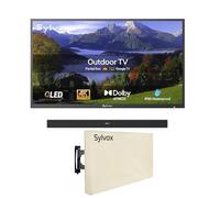 SYLVOX 43" TV Extérieur Étanche IP55 avec Housse et Barre de Son Étanche - QLED 4K UHD 1000 Nits, Smart Google Outdoor TV, WiFi, Google Assistant, pour Pool, Jardins, Terrasse (Deck Pro 2.0 QLED)