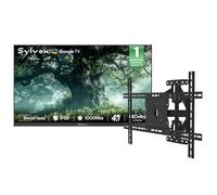 SYLVOX 43" TV Extérieur Frameless avec Housse et Support Mural pour Téléviseur - 4K UHD 1000Nits for Outside, Smart Google Outdoor TV Étanche IP56, Dolby Atmos, Wi-FI, Bluetooth (Frameless)