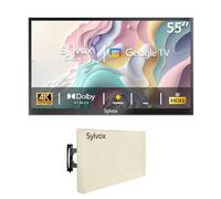 SYLVOX 55 Pouces TV Extérieur avec Housse - 4K UHD Luminosité 1000Nits, Smart Google Outdoor TV Étanche IP55, Dolby Audio, Wi-FI, Google Assistant (Deck Pro 2.0)