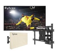 SYLVOX 55 Pouces TV Extérieur avec Housse & Support Mural pour Téléviseur - 120 Hz 4K UHD 1000Nits, Smart Google TV Étanche IP55, Dolby Atmos, HDMI 2.1 et WiFi/USB - Outdoor Gaming TV