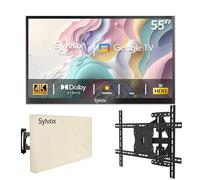 SYLVOX 55 Pouces TV Extérieur avec Support Mural pour Téléviseur - 4K UHD Luminosité 1000Nits, Smart Google Outdoor TV Étanche IP55, Dolby Audio, Wi-FI, Google Assistant (Deck Pro 2.0)