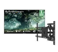SYLVOX 55" TV Extérieur Frameless avec Housse et Support Mural pour Téléviseur - 4K UHD 1000Nits for Outside, Smart Google Outdoor TV Étanche IP56, Dolby Atmos, Wi-FI, Bluetooth (Frameless)